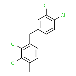 ChemSpider 2D Image | 2,3-Dichloro-1-(3,4-dichlorobenzyl)-4-methylbenzene | C14H10Cl4