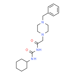 ChemSpider 2D Image | 2-(4-Benzyl-1-piperazinyl)-N-(cyclohexylcarbamoyl)acetamide | C20H30N4O2