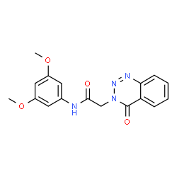 ChemSpider 2D Image | N-(3,5-Dimethoxyphenyl)-2-(4-oxo-1,2,3-benzotriazin-3(4H)-yl)acetamide | C17H16N4O4