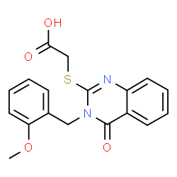 ChemSpider 2D Image | {[3-(2-methoxybenzyl)-4-oxo-3,4-dihydroquinazolin-2-yl]thio}acetic acid | C18H16N2O4S