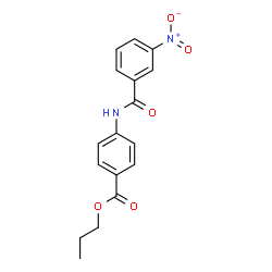 ChemSpider 2D Image | Propyl 4-[(3-nitrobenzoyl)amino]benzoate | C17H16N2O5