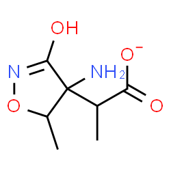 ChemSpider 2D Image | 2-(4-Amino-5-methyl-3-oxo-1,2-oxazolidin-4-yl)propanoate | C7H11N2O4