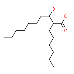 ChemSpider 2D Image | 2-HEXYL-3-HYDROXYCAPRIC ACID | C16H32O3