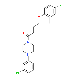 ChemSpider 2D Image | 4-(4-Chloro-2-methylphenoxy)-1-[4-(3-chlorophenyl)-1-piperazinyl]-1-butanone | C21H24Cl2N2O2