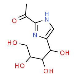 ChemSpider 2D Image | 1-[4-(1,2,3,4-Tetrahydroxybutyl)-1H-imidazol-2-yl]ethanone | C9H14N2O5