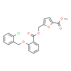 ChemSpider 2D Image | Methyl 5-[({2-[(2-chlorobenzyl)oxy]benzoyl}oxy)methyl]-2-furoate | C21H17ClO6