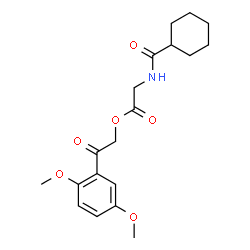 ChemSpider 2D Image | 2-(2,5-Dimethoxyphenyl)-2-oxoethyl N-(cyclohexylcarbonyl)glycinate | C19H25NO6