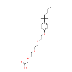 ChemSpider 2D Image | [2-(2-{2-[4-(2-Methyl-2-heptanyl)phenoxy]ethoxy}ethoxy)ethoxy]acetic acid | C22H36O6