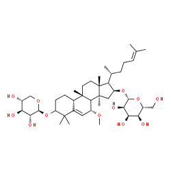 ChemSpider 2D Image | (4R,7R,8xi,9beta,16beta,17xi)-7-Methoxy-9,10,14-trimethyl-1-(beta-D-xylopyranosyloxy)-4,9-cyclo-9,10-secocholesta-5,24-dien-16-yl beta-D-allopyranoside | C42H70O12