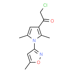 ChemSpider 2D Image | 2-chloro-1-[2,5-dimethyl-1-(5-methyl-3-isoxazolyl)-3-pyrrolyl]ethanone | C12H13ClN2O2