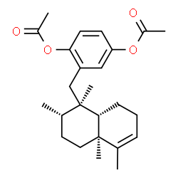 ChemSpider 2D Image | 2-{[(1R,2S,4aS,8aS)-1,2,4a,5-Tetramethyl-1,2,3,4,4a,7,8,8a-octahydro-1-naphthalenyl]methyl}-1,4-phenylene diacetate | C25H34O4