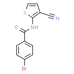 ChemSpider 2D Image | 4-Bromo-N-(3-cyano-2-thienyl)benzamide | C12H7BrN2OS