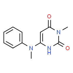 ChemSpider 2D Image | 3-Methyl-6-[methyl(phenyl)amino]-2,4(1H,3H)-pyrimidinedione | C12H13N3O2