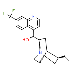 ChemSpider 2D Image | (4beta,8alpha,9R)-7'-(Trifluoromethyl)-10,11-dihydrocinchonan-9-ol | C20H23F3N2O