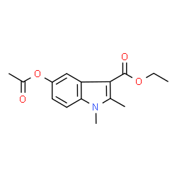 ChemSpider 2D Image | Ethyl 5-acetoxy-1,2-dimethyl-1H-indole-3-carboxylate | C15H17NO4