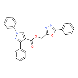 ChemSpider 2D Image | (5-Phenyl-1,3,4-oxadiazol-2-yl)methyl 1,3-diphenyl-1H-pyrazole-4-carboxylate | C25H18N4O3