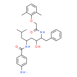 ChemSpider 2D Image | 4-Amino-N-(7-{[(2,6-dimethylphenoxy)acetyl]amino}-6-hydroxy-2-methyl-8-phenyl-4-octanyl)benzamide | C32H41N3O4