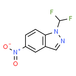 ChemSpider 2D Image | 1-(Difluoromethyl)-5-nitro-1H-indazole | C8H5F2N3O2