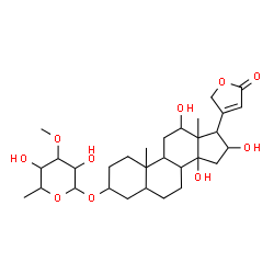 ChemSpider 2D Image | 3-[(6-Deoxy-3-O-methylhexopyranosyl)oxy]-12,14,16-trihydroxycard-20(22)-enolide | C30H46O10
