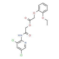 ChemSpider 2D Image | 2-[(3,5-Dichloro-2-pyridinyl)amino]-2-oxoethyl (2-ethoxyphenoxy)acetate | C17H16Cl2N2O5