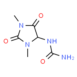 ChemSpider 2D Image | 1-(1,3-Dimethyl-2,5-dioxo-4-imidazolidinyl)urea | C6H10N4O3