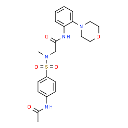 ChemSpider 2D Image | N~2~-[(4-Acetamidophenyl)sulfonyl]-N~2~-methyl-N-[2-(4-morpholinyl)phenyl]glycinamide | C21H26N4O5S