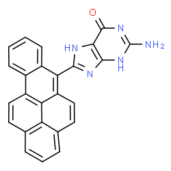 ChemSpider 2D Image | 2-Amino-8-(benzo[pqr]tetraphen-6-yl)-3,7-dihydro-6H-purin-6-one | C25H15N5O