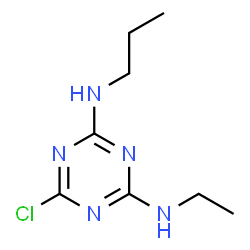 ChemSpider 2D Image | 2-Chloro-4-(2-propylamino)-6-ethylamino-s-triazine | C8H14ClN5