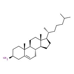 ChemSpider 2D Image | (3beta)-3-(~125~I)Iodocholest-5-ene | C27H45125I