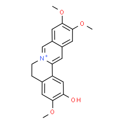 ChemSpider 2D Image | 2-Hydroxy-3,10,11-trimethoxy-5,6-dihydroisoquinolino[3,2-a]isoquinolinium | C20H20NO4