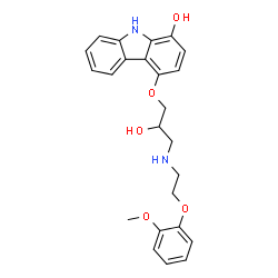 ChemSpider 2D Image | 4-(2-Hydroxy-3-((2-(2-methoxyphenoxy)ethyl)amino)propoxy)-9H-carbazol-1-ol | C24H26N2O5