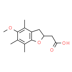 ChemSpider 2D Image | (5-Methoxy-4,6,7-trimethyl-2,3-dihydro-1-benzofuran-2-yl)acetic acid | C14H18O4
