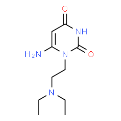 ChemSpider 2D Image | 6-Amino-1-[2-(diethylamino)ethyl]-2,4(1H,3H)-pyrimidinedione | C10H18N4O2