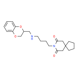 ChemSpider 2D Image | 8-[4-(2,3-dihydro-1,4-benzodioxin-3-ylmethylamino)butyl]-8-azaspiro[4.5]decane-7,9-dione | C22H30N2O4
