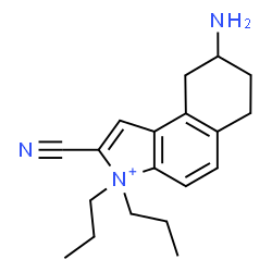 ChemSpider 2D Image | 8-Amino-2-cyano-3,3-dipropyl-6,7,8,9-tetrahydro-3H-benzo[e]indolium | C19H26N3