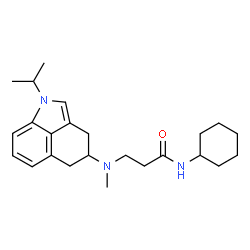 ChemSpider 2D Image | N-Cyclohexyl-N~3~-(1-isopropyl-1,3,4,5-tetrahydrobenzo[cd]indol-4-yl)-N~3~-methyl-beta-alaninamide | C24H35N3O