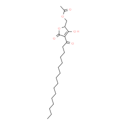 ChemSpider 2D Image | (3-Hydroxy-5-oxo-4-palmitoyl-2,5-dihydro-2-furanyl)methyl acetate | C23H38O6