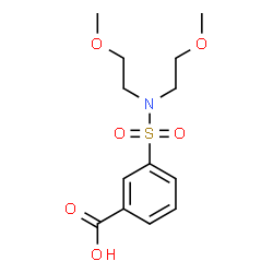 ChemSpider 2D Image | 3-[Bis(2-methoxyethyl)sulfamoyl]benzoic acid | C13H19NO6S