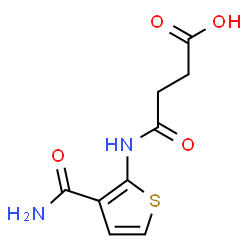 ChemSpider 2D Image | 4-[(3-Carbamoyl-2-thienyl)amino]-4-oxobutanoic acid | C9H10N2O4S