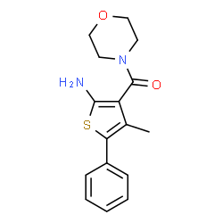 ChemSpider 2D Image | 4-methyl-3-(morpholin-4-ylcarbonyl)-5-phenylthien-2-ylamine | C16H18N2O2S