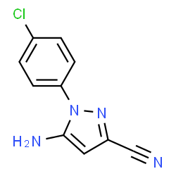 ChemSpider 2D Image | 5-Amino-1-(4-chlorophenyl)-1H-pyrazole-3-carbonitrile | C10H7ClN4