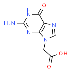 ChemSpider 2D Image | (2-Amino-6-hydroxy-9H-purin-9-yl)acetic acid | C7H7N5O3