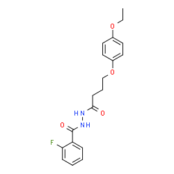 ChemSpider 2D Image | N'-[4-(4-Ethoxyphenoxy)butanoyl]-2-fluorobenzohydrazide | C19H21FN2O4