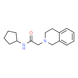 ChemSpider 2D Image | N-Cyclopentyl-2-(3,4-dihydro-2(1H)-isoquinolinyl)acetamide | C16H22N2O