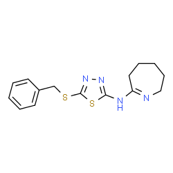 ChemSpider 2D Image | N-[5-(Benzylsulfanyl)-1,3,4-thiadiazol-2-yl]-3,4,5,6-tetrahydro-2H-azepin-7-amine | C15H18N4S2