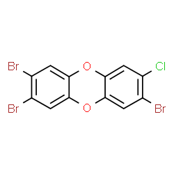 ChemSpider 2D Image | 2,3,7-Tribromo-8-chlorooxanthrene | C12H4Br3ClO2