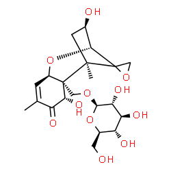 ChemSpider 2D Image | (3beta,7alpha,12xi)-3,7-Dihydroxy-8-oxo-12,13-epoxytrichothec-9-en-15-yl beta-D-glucopyranoside | C21H30O11