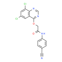 ChemSpider 2D Image | N-(4-Cyanophenyl)-2-[(6,8-dichloro-4-quinazolinyl)oxy]acetamide | C17H10Cl2N4O2
