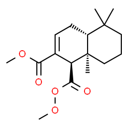ChemSpider 2D Image | Methyl (1R,4aR,8aR)-5,5,8a-trimethyl-1-[(methylperoxy)carbonyl]-1,4,4a,5,6,7,8,8a-octahydro-2-naphthalenecarboxylate | C17H26O5