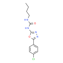 ChemSpider 2D Image | 1-Butyl-3-[5-(4-chlorophenyl)-1,3,4-oxadiazol-2-yl]urea | C13H15ClN4O2